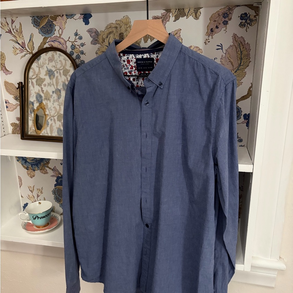 Denim and Flower Men's Blue Shirt Slim Fit